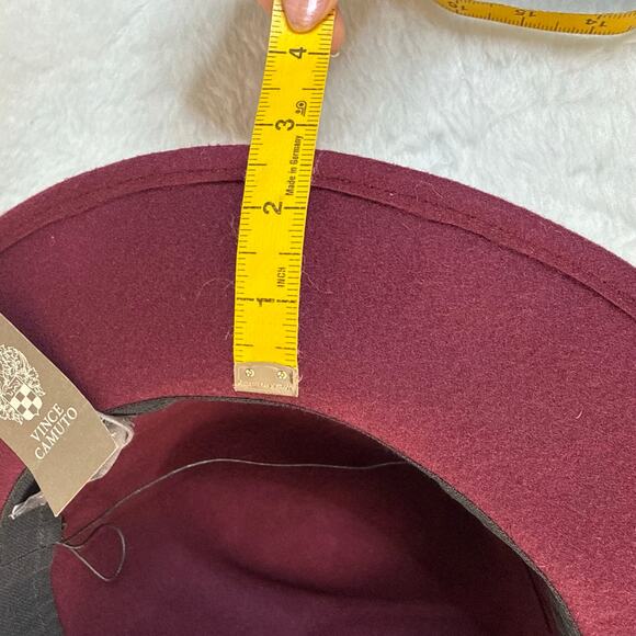Vince Camuto 100% Wool Wide Brim Fedora Hat – Burgundy – New main image 6